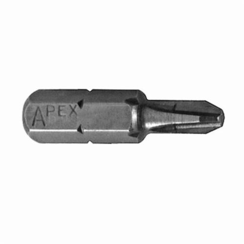 Apex 446-2X Insert Bit, #2 Phillips Point, 1 in OAL, Steel - Screwdriver Bit